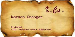 Karacs Csongor névjegykártya